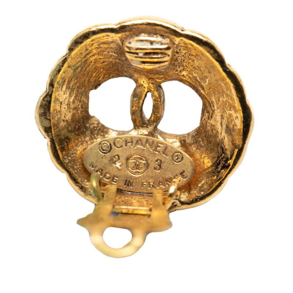 CHANEL Authentic Vintage Gold Logo Earrings - Picture 3 of 3